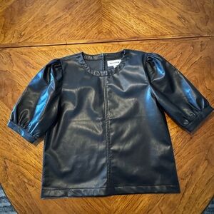 Vigoss Sleek Black Faux Leather Top